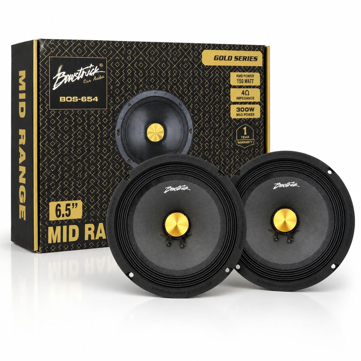 Bowstrick BOS-654 Gold Series 6.5-Inch Midrange Speakers - Pair