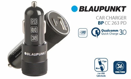 Blaupunkt Fast Car Charger BP CC 263 PD - Dual | Bowstrick.net